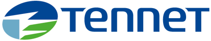 Tennet-Logo mit einer blauen und grünen Kreisgrafik auf der linken Seite und dem Wort tennet in fetten blauen Buchstaben auf der rechten Seite.